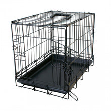 Load image into Gallery viewer, Dog crate with plastic tray Black