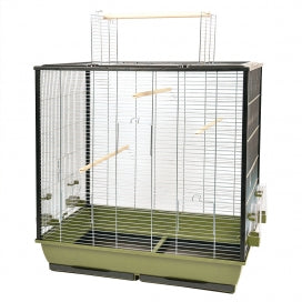 Bird cage natural fiona Olive green/zinc 78x48x81,5cm