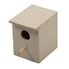 finch nest box with hole and perch 12x10x13cm